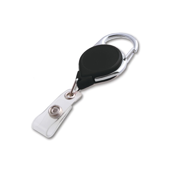 Bilde av Black carabiner ID badge reel with strap. 60270170 (DE,SE,NO,FI,RO,PL)