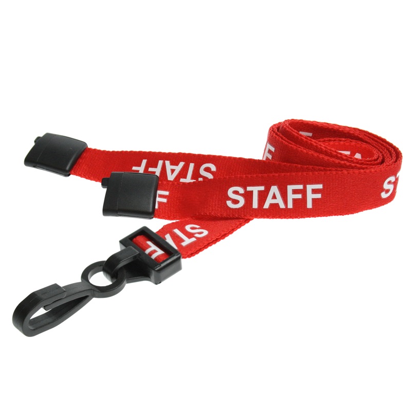 Bilde av Staff red lanyard / keyhanger 15 mm with plastic J clip. 60270597 (DE,SE,NO,FI,RO,PL)